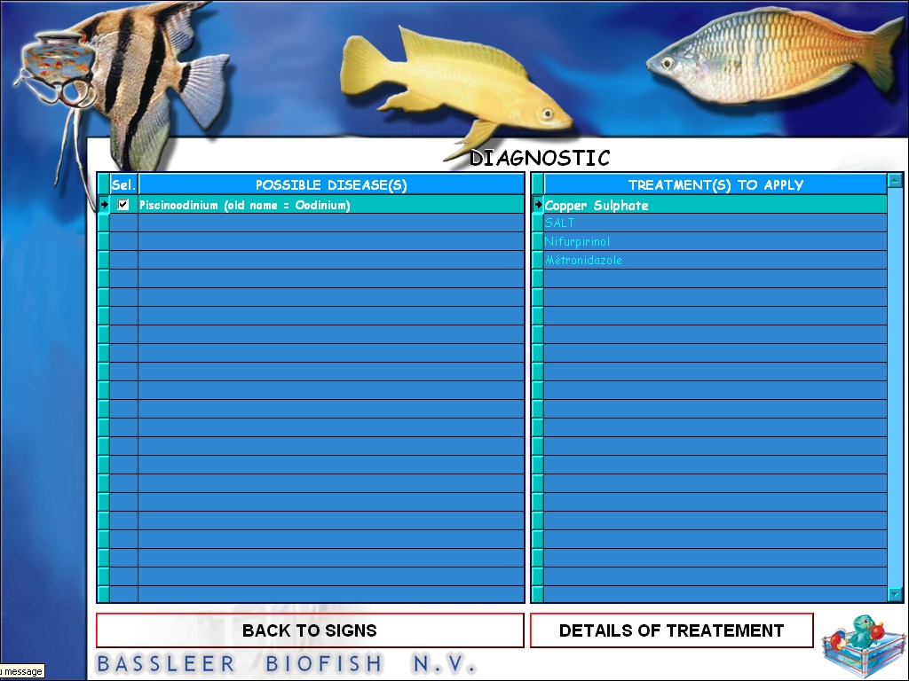 An English preview of the diagnostic in the software of the DVD rom